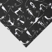 Papier Mousseline Whimsical Motif de chat blanc maigre (Détail)