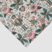 Papier Mousseline Whimsical Nutcracker and Floral Art (Détail)