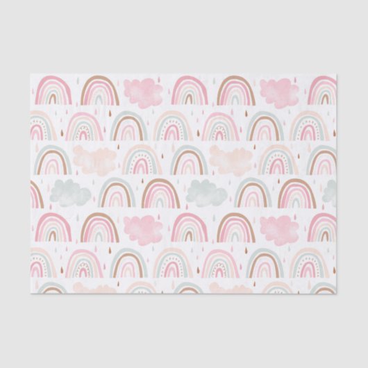 Papier Mousseline Whimsical Rainbow Motif moderne (Recto)
