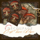 Papier Mousseline Whimsical Red Champhroom Nature Folk Art Crafting