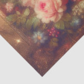 Papier Mousseline Whimsical Shabby Chic Floral Calico Cat Decoupage (Détail)