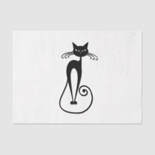 Papier Mousseline Whimsical Skinny Chat noir