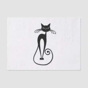 Papier Mousseline Whimsical Skinny Chat noir