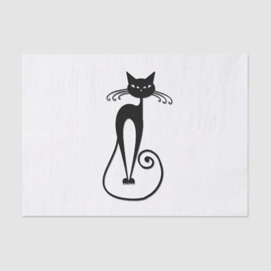 Papier Mousseline Whimsical Skinny Chat noir (Recto)