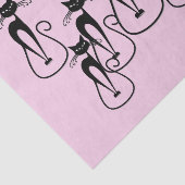 Papier Mousseline Whimsical Skinny Chat noir rose (Détail)