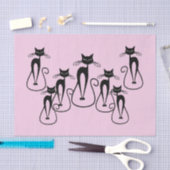 Papier Mousseline Whimsical Skinny Chat noir rose (Artisanat)