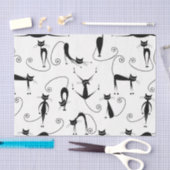Papier Mousseline Whimsical Skinny Motif de chat noir (Artisanat)
