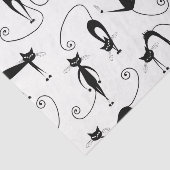 Papier Mousseline Whimsical Skinny Motif de chat noir (Détail)