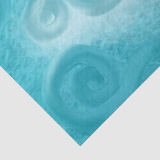 Papier Mousseline Whimsical Swirly Sky Blue Pattern Decoupage (Détail)