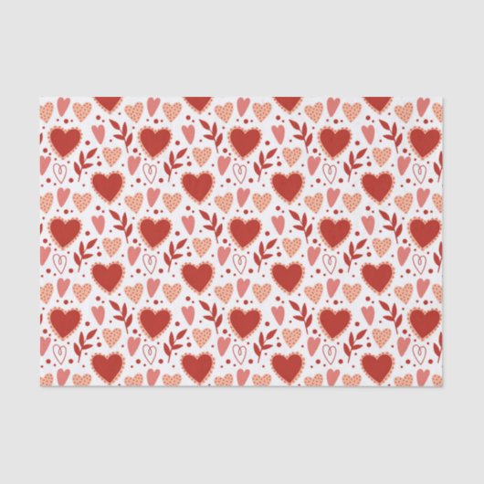 Papier Mousseline Whimsical Valentine Motif de coeur (Recto)