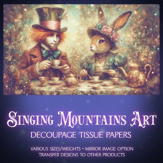 Papier Mousseline Whimsical Victorian Wonderland Tea Party Decoupage