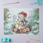 Papier Mousseline Whimsical Vintage Decoupage Christmas Snowman (Artisanat)