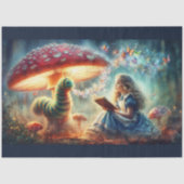 Papier Mousseline Whimsical Wonderland Alice Caterpillar Decoupage (Recto)