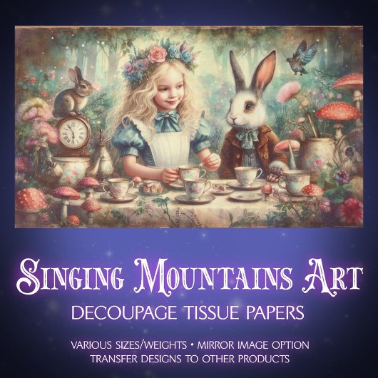 Papier Mousseline Whimsical Wonderland Tea Party Decoupage