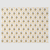 Papier Mousseline Whimsical Yellow Beehive and Bumblebee Pattern (Recto)