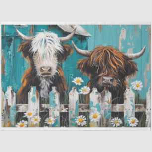 Papier Mousseline Whimsland Vache Daisy Blue Barn Découpage