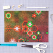 Papier Mousseline Whimssical Green Red Snowflake Mandala Starry Cool (Artisanat)