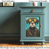 Papier Mousseline Whimsy Steampunk mignonne Chien dans les lunettes