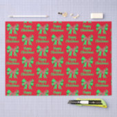 Papier Mousseline Whippet Silhouette Rouge Chien de Noël & Bow Vert (Artisanat)