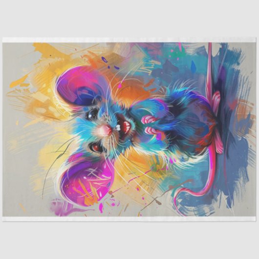 Papier Mousseline Whiskers Whiskers Abstrait Mouse Decoupage (Recto)