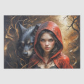 Papier Mousseline Whispering Woods - Little Red et Black Wolf (Recto)