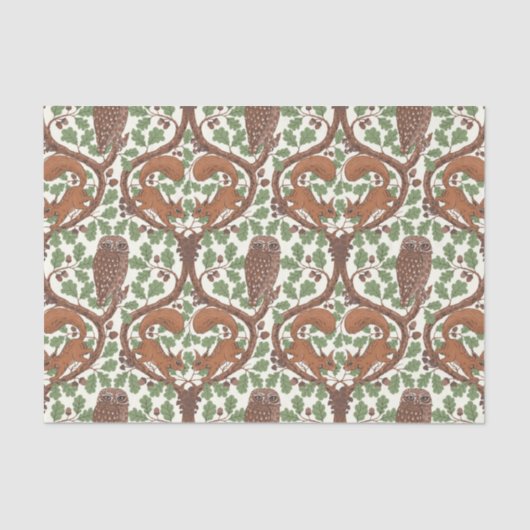 Papier Mousseline Whispers/Chouettes et écureuils des bois dans le c (Recto)