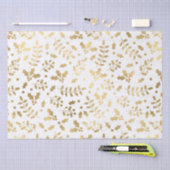 Papier Mousseline White and Gold Foil Christmas Holly (Artisanat)