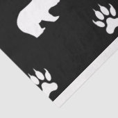 Papier Mousseline White Bears with Paw Prints on Black Background (Détail)