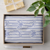 Papier Mousseline White Blue Coastal Palm Trees Bows Stripes Pattern (Cadeau)