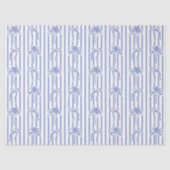 Papier Mousseline White Blue Coastal Palm Trees Bows Stripes Pattern (Recto)
