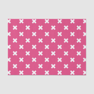 Papier Mousseline White cross stitches on fuchsia