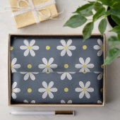 Papier Mousseline White Daisies Pattern Custom Background (Cadeau)
