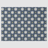 Papier Mousseline White Daisies Pattern Custom Background (Recto)