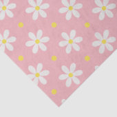 Papier Mousseline White Daisies Pattern Custom Background (Détail)