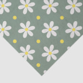 Papier Mousseline White Daisies Pattern Custom Background (Détail)
