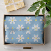 Papier Mousseline White Daisies Pattern Custom Background (Cadeau)