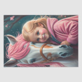 Papier Mousseline White horse and Little Cutie in a pink coat (Recto)