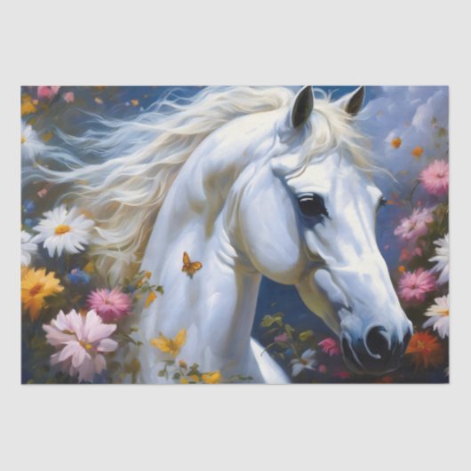 Papier Mousseline White horse majesty v1 (Recto)