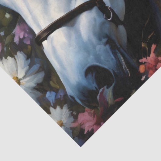 Papier Mousseline White horse majesty v2 (Détail)