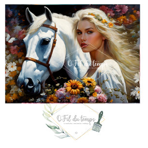 Papier Mousseline White horse majesty v3