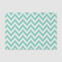 White Ikat Chevron sur Mint Arrière - plan 2