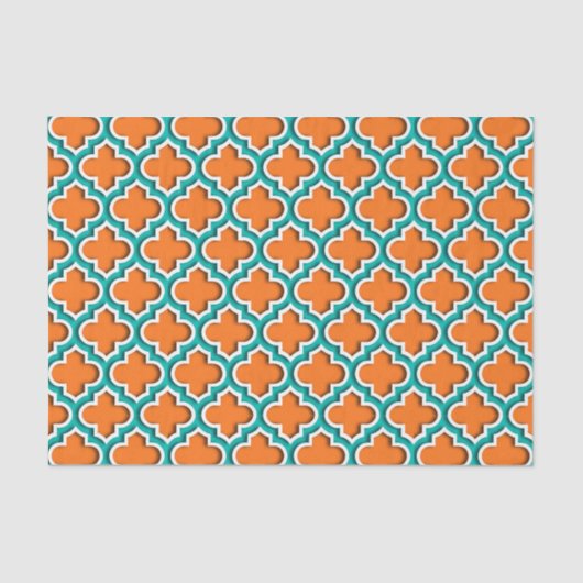 Papier Mousseline White Moroccan Quatrefoil #5DS (Recto)