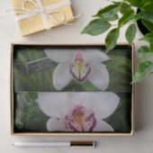 Papier Mousseline White Orchids Beautiful Tropical Flowers (Cadeau)