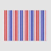 Papier Mousseline White Red Blue Stripes Pattern   (Recto)