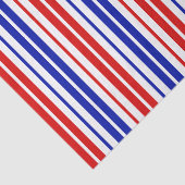 Papier Mousseline White Red Blue Stripes Pattern   (Détail)