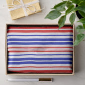 Papier Mousseline White Red Blue Stripes Pattern   (Cadeau)