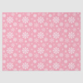 Papier Mousseline White Snowflakes Pattern On Light Pink Background (Recto)