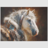 Papier Mousseline White Stallion Western Furniture Decoupage (Recto)