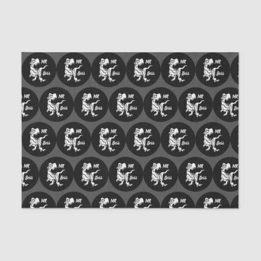 Papier Mousseline White Trex the Boss Dino (Recto)