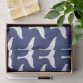 Papier Mousseline White Whale Tail Sea Animal Blue Ocean Marine (Cadeau)